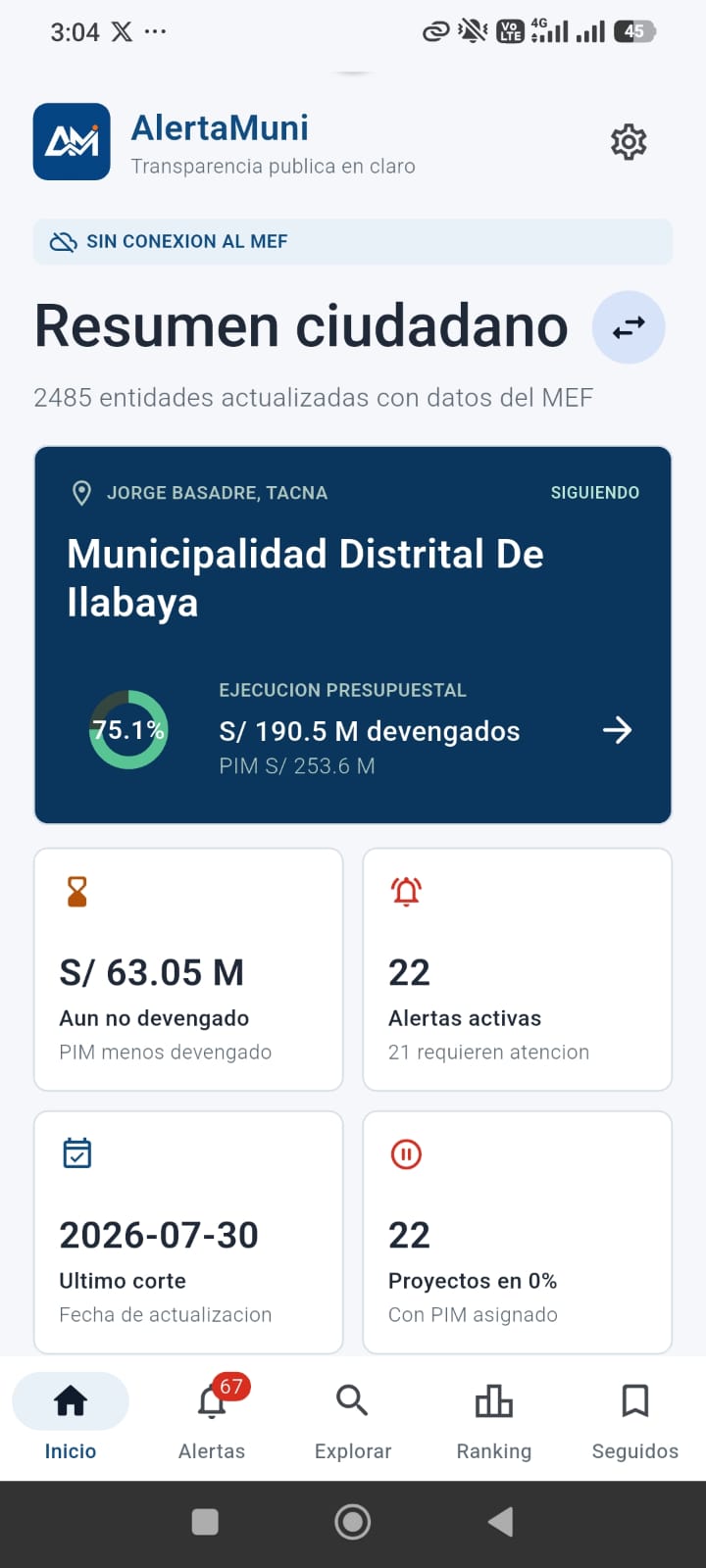 Resumen ciudadano en la aplicaci&oacute;n AlertaMuni